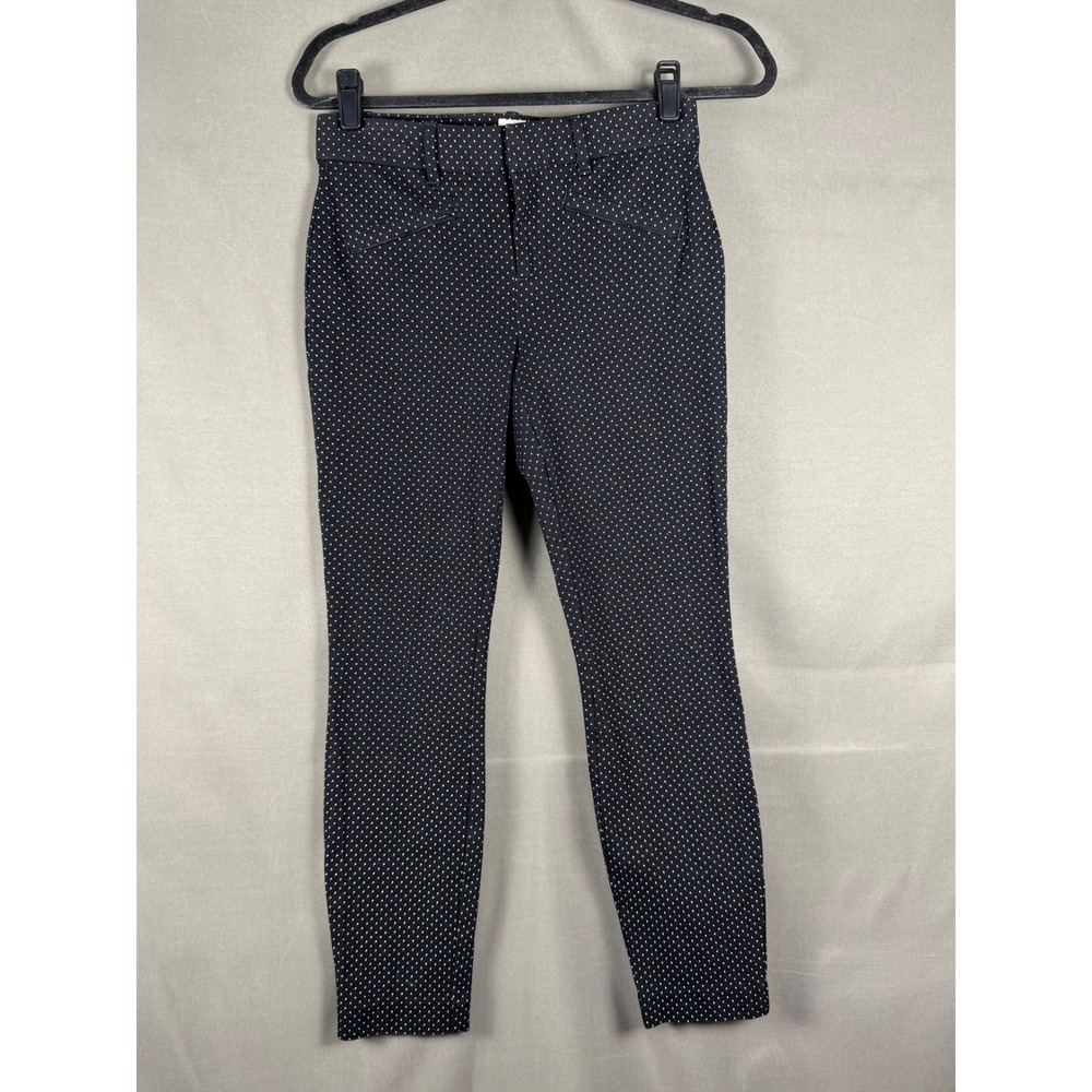 Gap Signature Skinny Ankle Pants Womens 0 Black Polka Dot Stretch Trousers